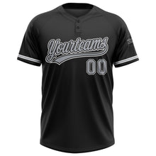 Charger l&#39;image dans la galerie, Custom Black Gray-White Two-Button Unisex Softball Jersey
