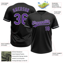 Charger l&#39;image dans la galerie, Custom Black Purple-Gray Two-Button Unisex Softball Jersey
