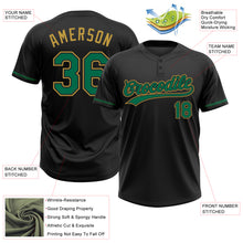 Charger l&#39;image dans la galerie, Custom Black Kelly Green-Old Gold Two-Button Unisex Softball Jersey
