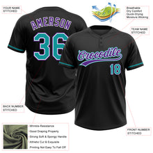 Charger l&#39;image dans la galerie, Custom Black Teal-Purple Two-Button Unisex Softball Jersey
