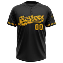 Charger l&#39;image dans la galerie, Custom Black Gold Two-Button Unisex Softball Jersey
