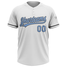 Charger l&#39;image dans la galerie, Custom White Light Blue-Steel Gray Two-Button Unisex Softball Jersey
