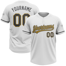 Charger l&#39;image dans la galerie, Custom White Steel Gray-Old Gold Two-Button Unisex Softball Jersey
