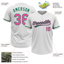 Charger l&#39;image dans la galerie, Custom White Pink-Kelly Green Two-Button Unisex Softball Jersey
