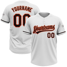 Charger l&#39;image dans la galerie, Custom White Brown-Orange Two-Button Unisex Softball Jersey
