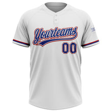 Charger l&#39;image dans la galerie, Custom White Royal-Red Two-Button Unisex Softball Jersey
