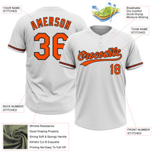 Laden Sie das Bild in den Galerie-Viewer, Custom White Orange-Black Two-Button Unisex Softball Jersey
