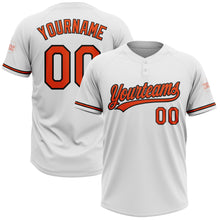 Загрузить изображение в средство просмотра галереи, Custom White Orange-Black Two-Button Unisex Softball Jersey
