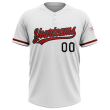 Charger l&#39;image dans la galerie, Custom White Red-Black Two-Button Unisex Softball Jersey
