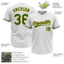 Charger l&#39;image dans la galerie, Custom White Green-Gold Two-Button Unisex Softball Jersey
