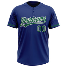 Charger l&#39;image dans la galerie, Custom Royal Kelly Green-White Two-Button Unisex Softball Jersey
