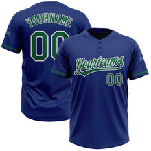 Charger l&#39;image dans la galerie, Custom Royal Kelly Green-White Two-Button Unisex Softball Jersey
