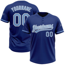 Загрузить изображение в средство просмотра галереи, Custom Royal Light Blue-White Two-Button Unisex Softball Jersey
