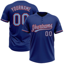 Charger l&#39;image dans la galerie, Custom Royal Light Blue-Red Two-Button Unisex Softball Jersey
