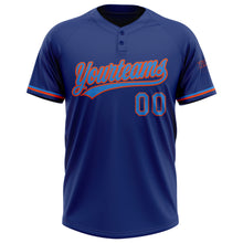 Charger l&#39;image dans la galerie, Custom Royal Powder Blue-Orange Two-Button Unisex Softball Jersey
