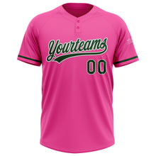 Charger l&#39;image dans la galerie, Custom Pink Green-White Two-Button Unisex Softball Jersey
