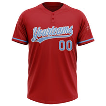 Charger l&#39;image dans la galerie, Custom Red Light Blue-White Two-Button Unisex Softball Jersey
