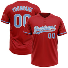 Charger l&#39;image dans la galerie, Custom Red Light Blue-White Two-Button Unisex Softball Jersey
