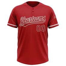 Charger l&#39;image dans la galerie, Custom Red White Two-Button Unisex Softball Jersey
