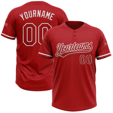 Charger l&#39;image dans la galerie, Custom Red White Two-Button Unisex Softball Jersey
