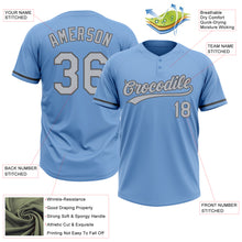 Загрузить изображение в средство просмотра галереи, Custom Light Blue Gray-Steel Gray Two-Button Unisex Softball Jersey
