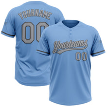 Загрузить изображение в средство просмотра галереи, Custom Light Blue Gray-Steel Gray Two-Button Unisex Softball Jersey
