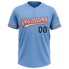 Charger l&#39;image dans la galerie, Custom Light Blue Red-Black Two-Button Unisex Softball Jersey
