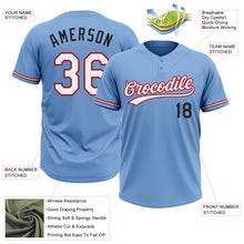 Charger l&#39;image dans la galerie, Custom Light Blue Red-Black Two-Button Unisex Softball Jersey
