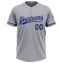 Charger l&#39;image dans la galerie, Custom Gray Royal Two-Button Unisex Softball Jersey
