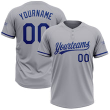 Charger l&#39;image dans la galerie, Custom Gray Royal Two-Button Unisex Softball Jersey
