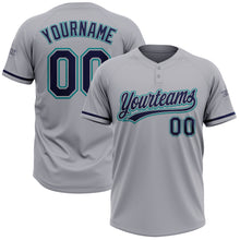 Charger l&#39;image dans la galerie, Custom Gray Navy-Teal Two-Button Unisex Softball Jersey
