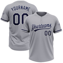 Charger l&#39;image dans la galerie, Custom Gray Navy-White Two-Button Unisex Softball Jersey
