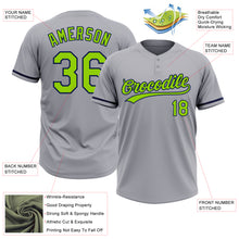 Charger l&#39;image dans la galerie, Custom Gray Neon Green-Navy Two-Button Unisex Softball Jersey
