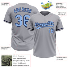 Charger l&#39;image dans la galerie, Custom Gray Light Blue-Navy Two-Button Unisex Softball Jersey
