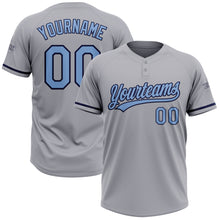 Charger l&#39;image dans la galerie, Custom Gray Light Blue-Navy Two-Button Unisex Softball Jersey
