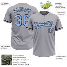 Charger l&#39;image dans la galerie, Custom Gray Light Blue-Black Two-Button Unisex Softball Jersey
