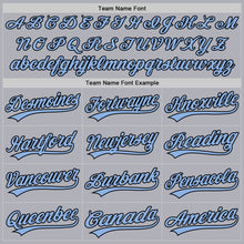 Charger l&#39;image dans la galerie, Custom Gray Light Blue-Black Two-Button Unisex Softball Jersey
