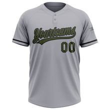 Charger l&#39;image dans la galerie, Custom Gray Olive-Black Two-Button Unisex Softball Jersey
