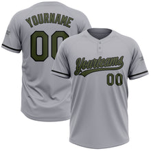 Charger l&#39;image dans la galerie, Custom Gray Olive-Black Two-Button Unisex Softball Jersey
