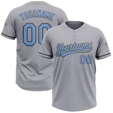 Charger l&#39;image dans la galerie, Custom Gray Light Blue-Steel Gray Two-Button Unisex Softball Jersey
