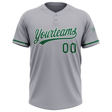 Charger l&#39;image dans la galerie, Custom Gray Kelly Green-White Two-Button Unisex Softball Jersey
