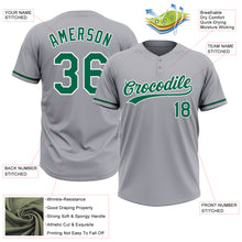 Charger l&#39;image dans la galerie, Custom Gray Kelly Green-White Two-Button Unisex Softball Jersey
