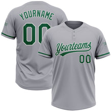 Charger l&#39;image dans la galerie, Custom Gray Kelly Green-White Two-Button Unisex Softball Jersey
