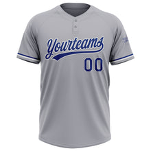 Charger l&#39;image dans la galerie, Custom Gray Royal-White Two-Button Unisex Softball Jersey
