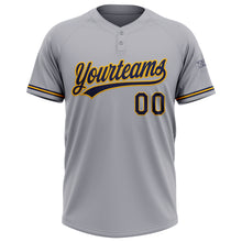 Charger l&#39;image dans la galerie, Custom Gray Navy-Gold Two-Button Unisex Softball Jersey
