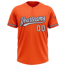 Charger l&#39;image dans la galerie, Custom Orange White-Navy Two-Button Unisex Softball Jersey
