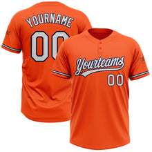 Charger l&#39;image dans la galerie, Custom Orange White-Navy Two-Button Unisex Softball Jersey
