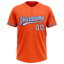 Charger l&#39;image dans la galerie, Custom Orange White-Royal Two-Button Unisex Softball Jersey
