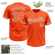 Charger l&#39;image dans la galerie, Custom Orange White-Gray Two-Button Unisex Softball Jersey
