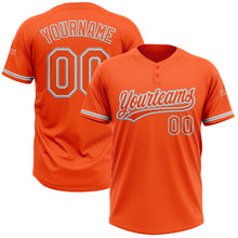 Загрузить изображение в средство просмотра галереи, Custom Orange White-Gray Two-Button Unisex Softball Jersey
